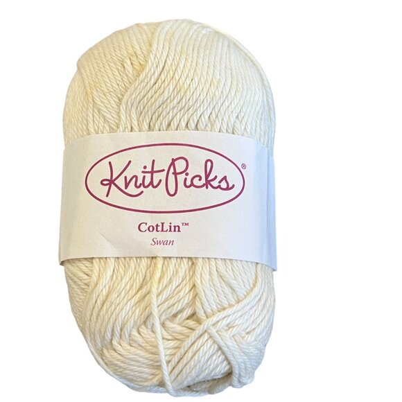 Knit Picks Yarn Assortment: CotLin Swan Shine Sport Caution Crayon White 6 Pcs - Picture 4 of 16